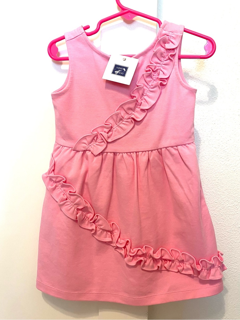 NWT Janie and Jack Pink Ruffle Tank Dress for Girls (2T)